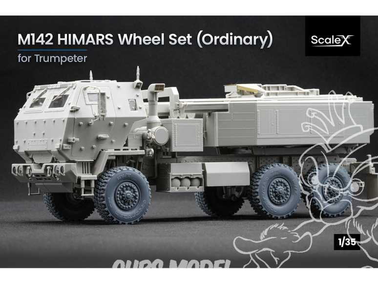 ScaleX accessoire militaire WM-35011 M142 Himars MV/T Set de roues ordinaires Trumpeter 1/35