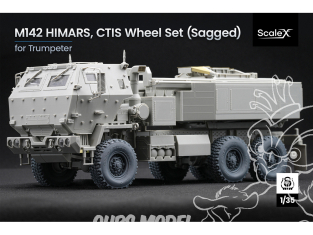 ScaleX accessoire militaire WM-35012S M142 Himars MV/T Set de roues affaissées avec CTIS Trumpeter 1/35