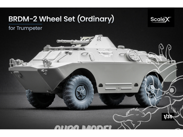 ScaleX accessoire militaire WM-35013 BRDM-2 KI-80N Set de roues ordinaires Trumpeter 1/35