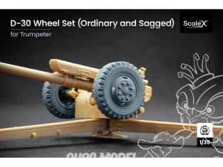 ScaleX accessoire militaire WM-35014C D-30 IK-6AM Set de roues ordinaires et affaissées Trumpeter 1/35