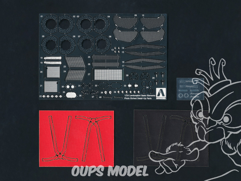 Aoshima maquette voiture 06222 Kit d'amélioration Lamborghini Sesto Elemento 1/24