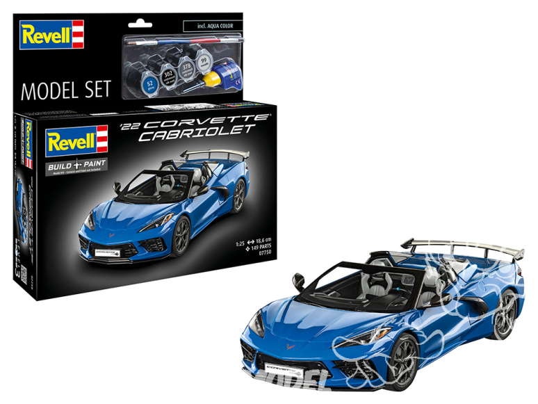 Revell maquette 67750 Model Set Maquette Corvette C8 Cabriolet avec peinture et accessoires de bas 1/25