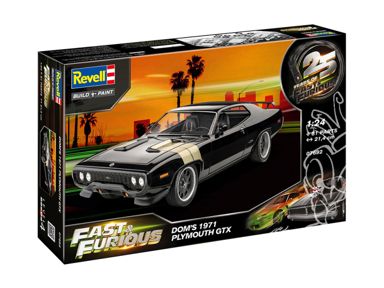 Revell maquette voiture 07692 Fast And Furious Dominic's 1971 Plymouth GTX 1/25