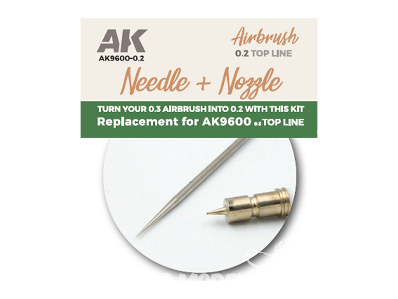 AK interactive aérographe ak9600-0.2 Aiguille et buse 0,2 pour aérographe AK9600