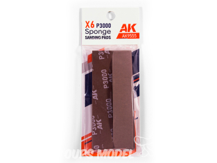 AK interactive ak9555 ÉPONGE P3000 GRIT 6 UNITÉS