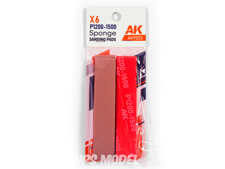 AK interactive outillage ak9553 ÉPONGE P1200-1500 GRIT 6 UNITÉS