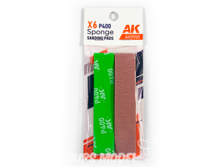 AK interactive ak9550 ÉPONGE P400 GRIT 6 UNITÉS