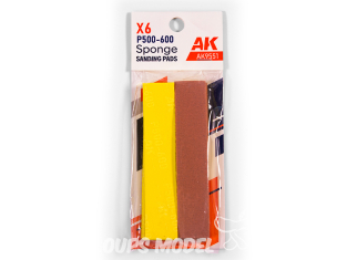 AK interactive ak9551 ÉPONGE P500 -600 GRIT 6 UNITÉS