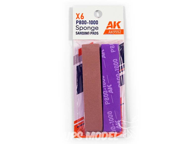 AK interactive outillage ak9552 ÉPONGE P800 -1000 GRIT 6 UNITÉS