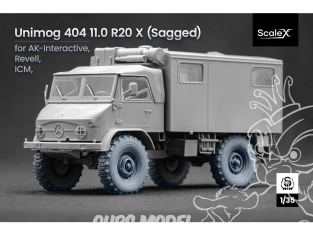 ScaleX accessoire militaire WM-35023S Unimog 404 11.0R20 X v2 Set de roues affaissées 1/35