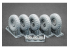 ScaleX accessoire militaire WM-35023S Unimog 404 11.0R20 X v2 Set de roues affaissées 1/35