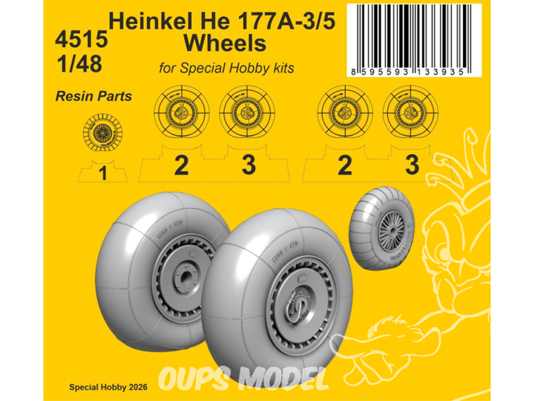 CMK kit resine 4515 Roues Heinkel He 177A-3/5 kit Special Hobby 1/48