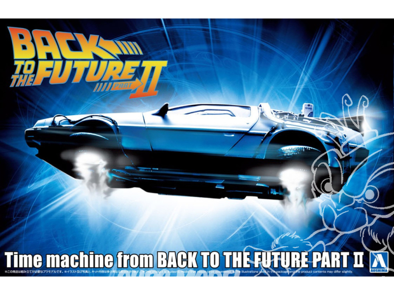 Aoshima maquette voiture 06437 DeLorean Retour vers le Futur II Time machine Partie II 1/24