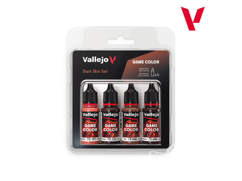 Vallejo Set Game Color 72387 Ensemble de peau foncée 4 x 18ml