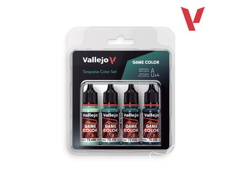 Vallejo Set Game Color 72390 Ensemble de couleurs turquoise 4 x 18ml
