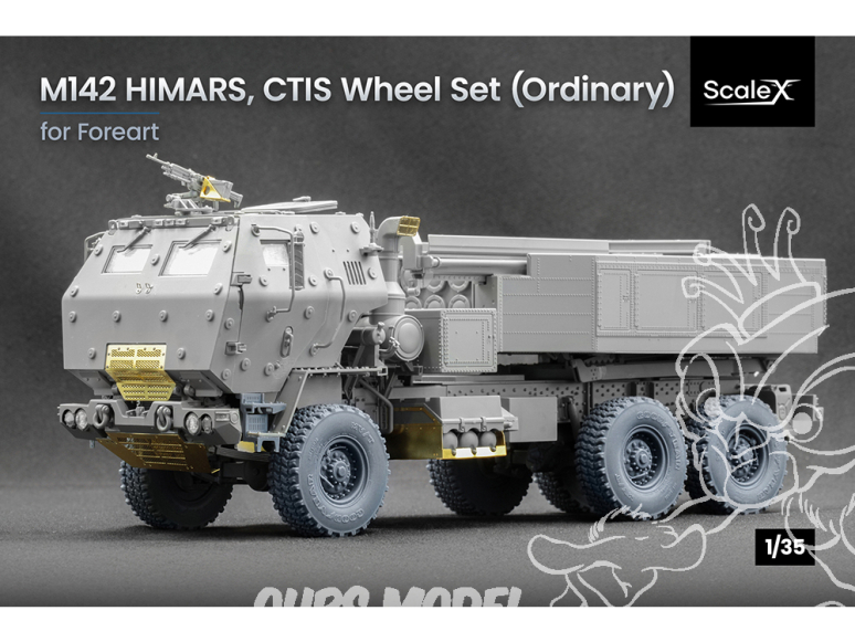 ScaleX accessoire militaire WM-35025 M142 HIMARS MV/T Set de roues ordinaires avec CTIS Foreart 1/35