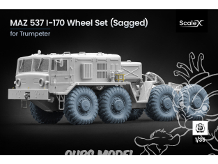 ScaleX accessoire militaire WM-35027S MAZ 537 I-170 Set de roues affaissées Trumpeter 1/35