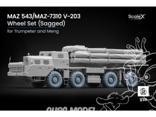 ScaleX accessoire militaire WM-35028S MAZ 543 / MAZ-7310 V-203 Set de roues affaissées Trumpeter / Meng 1/35