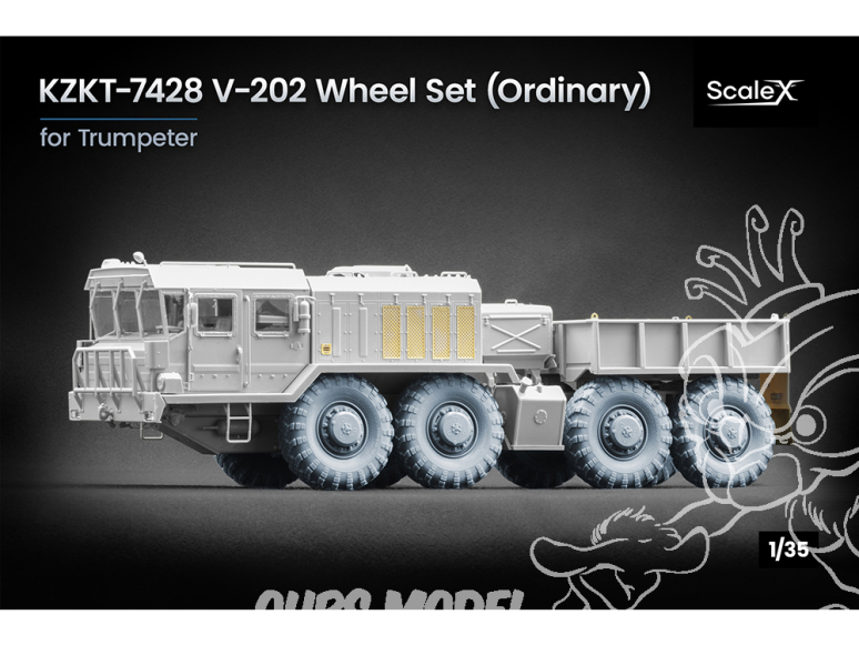 ScaleX accessoire militaire WM-35030 KZKT-7428 V-202 Set de roues ordinaires Trumpeter 1/35