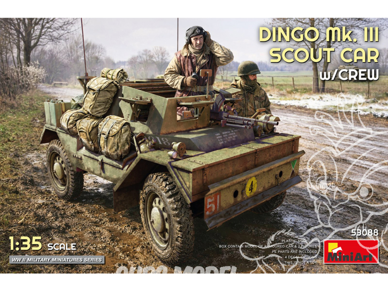Mini art maquette militaire 53088 DINGO Mk. III VOITURE DE RECONNAISSANCE AVEC ÉQUIPAGE 1/35
