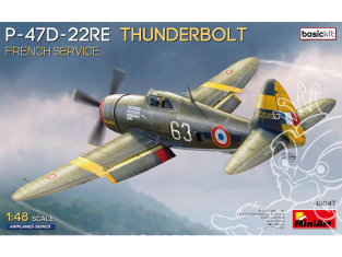 Mini Art maquette avion 48047 P-47D-22RE THUNDERBOLT SERVICE FRANÇAIS KIT DE BASE 1/48
