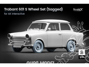 ScaleX accessoire militaire WM-35031S Trabi 601 S Set de roues affaissées Ak Interactive 1/35