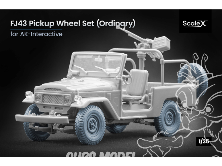 ScaleX accessoire militaire WM-35033 FJ43 Set de roues ordinaires Ak Interactive 1/35