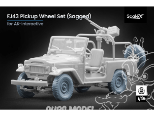 ScaleX accessoire militaire WM-35033S FJ43 Set de roues affaissées Ak Interactive 1/35