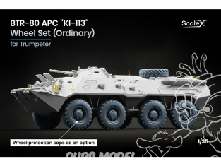 ScaleX accessoire militaire WM-35035 BTR-80 APC Set KI-113 Set de roues ordinaires Trumpeter 1/35