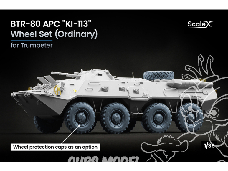 ScaleX accessoire militaire WM-35035 BTR-80 APC Set KI-113 Set de roues ordinaires Trumpeter 1/35