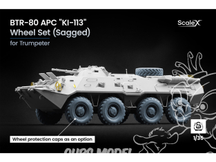 ScaleX accessoire militaire WM-35035S BTR-80 APC Set KI-113 Set de roues affaissées Trumpeter 1/35