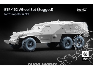 ScaleX accessoire militaire WM-35036S BTR-152 K-70 Set de roues affaissées Trumpeter / Skif 1/35