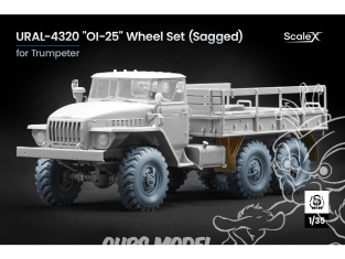 ScaleX accessoire militaire WM-35037S URAL-4320 OI-25 Set de roues affaissées Trumpeter 1/35