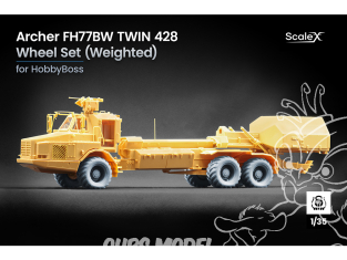 ScaleX accessoire militaire WM-35041S Archer FH77BW Twin 482 Set de roues affaissées Trumpeter 1/35
