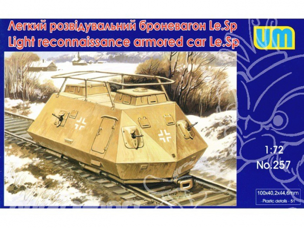 UM Unimodels maquettes militaire 257 DRAISINE BLINDEE LEGERE DE RECONNAISSANCE 1/72