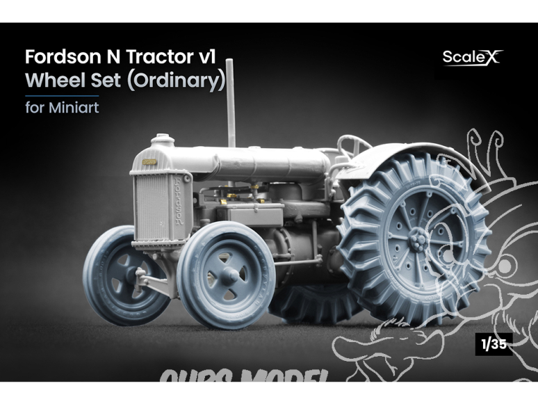 ScaleX accessoire militaire WW-35004 Fordson N Tracteur de ferme v1 set de roues ordinaires Mini Art 1/35