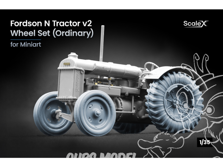 ScaleX accessoire militaire WW-35005 Fordson N Tracteur industriel v2 set de roues ordinaires Mini Art 1/35