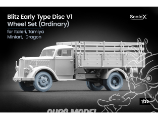 ScaleX accessoire militaire WW-35006 Opel Blitz Early v1 set de roues ordinaires Italeri / Tamiya / Mini Art / Dragon 1/35