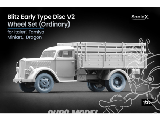 ScaleX accessoire militaire WW-35007 Opel Blitz Early v2 set de roues ordinaires Italeri / Tamiya / Mini Art / Dragon 1/35