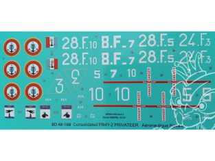 DECALQUES BERNA DECALS BD48-168 Consolidated PB4Y-2 Privateer Aeronavale 1/48