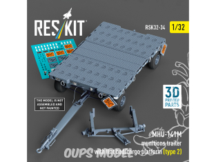 ResKit kit RSK32-0034 Transporteur de munitions MHU-191/M AERO 21A US NAVY et adaptateurs missiles Flotte de porte-avions 1/32