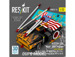 ResKit kit RSK32-0014 Kit de maquette imprimée en 3D du tracteur de remorquage Mule A/S32A-31A version courte 1/32