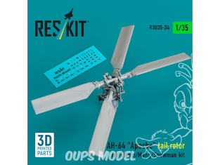 ResKit RSU35-0034 Rotor de queue AH-64 Apache pour kit Takom/Meng/Snowman imprimé en 3D 1/35
