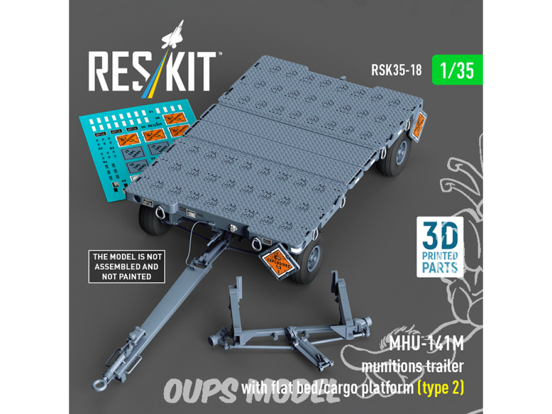 ResKit kit RSK35-0018 Remorque à munitions MHU-141M avec plateforme de chargement type 2 Maquette imprimée en 3D 1/35