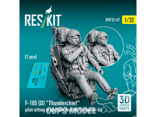 ResKit Figurine RSF32-0067 Figurine pilote de F-105D Thunderchief assis dans un siège éjectable kit Trumpeter 1 pièce en 3D 1/32 ResKit Figurine RSF32-0067 Figurine pilote de F-105D Thunderchief assis dans un siège éjectable kit Trumpeter 1 pièce en 3D 1/32