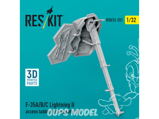 ResKit RSU32-0251 Échelle d'accès F-35A/B/C Lightning II pour maquette Trumpeter imprimée en 3D 1/35