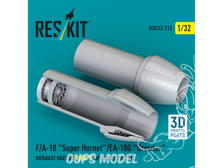 ResKit RSU32-0212 Tuyères d'échappement type 1 pour kit Trumpeter F/A-18 Super Hornet EA-18G Growler 1/35