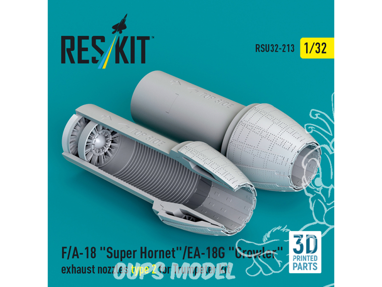 ResKit RSU32-0213 Tuyères d'échappement type2 pour kit Trumpeter F/A-18 Super Hornet EA-18G Growler 1/35