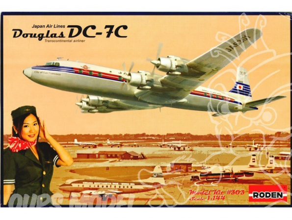 RODEN maquettes avion 303 DOUGLAS DC-7C "JAPAN AIR LINES" 1/144