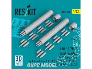 ResKit kit RS32-0534 Lance-roquettes LAU-10 ZUN » armée et la marine américaines 2pcs 3D imprimées en 3D 1/32
